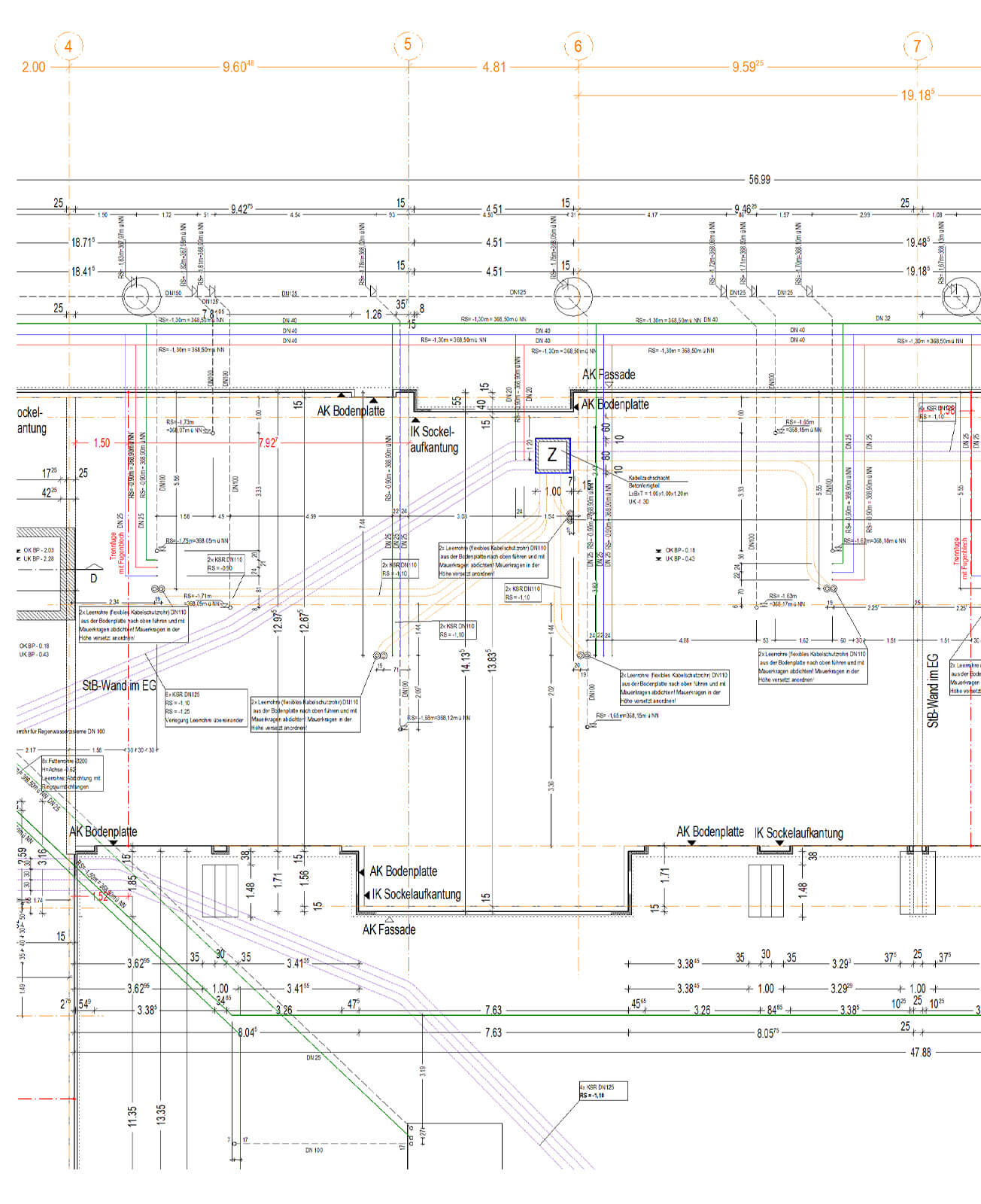 Fischer Bauen und Planen - Ausführungsplan Fundament für das Wohnbau Feucht Sternstraße Projekt